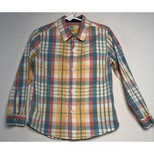 Wonder Nation Boy Size 5T Cotton Blend Long Sleeves Plaid Button Up Shirt Preppy